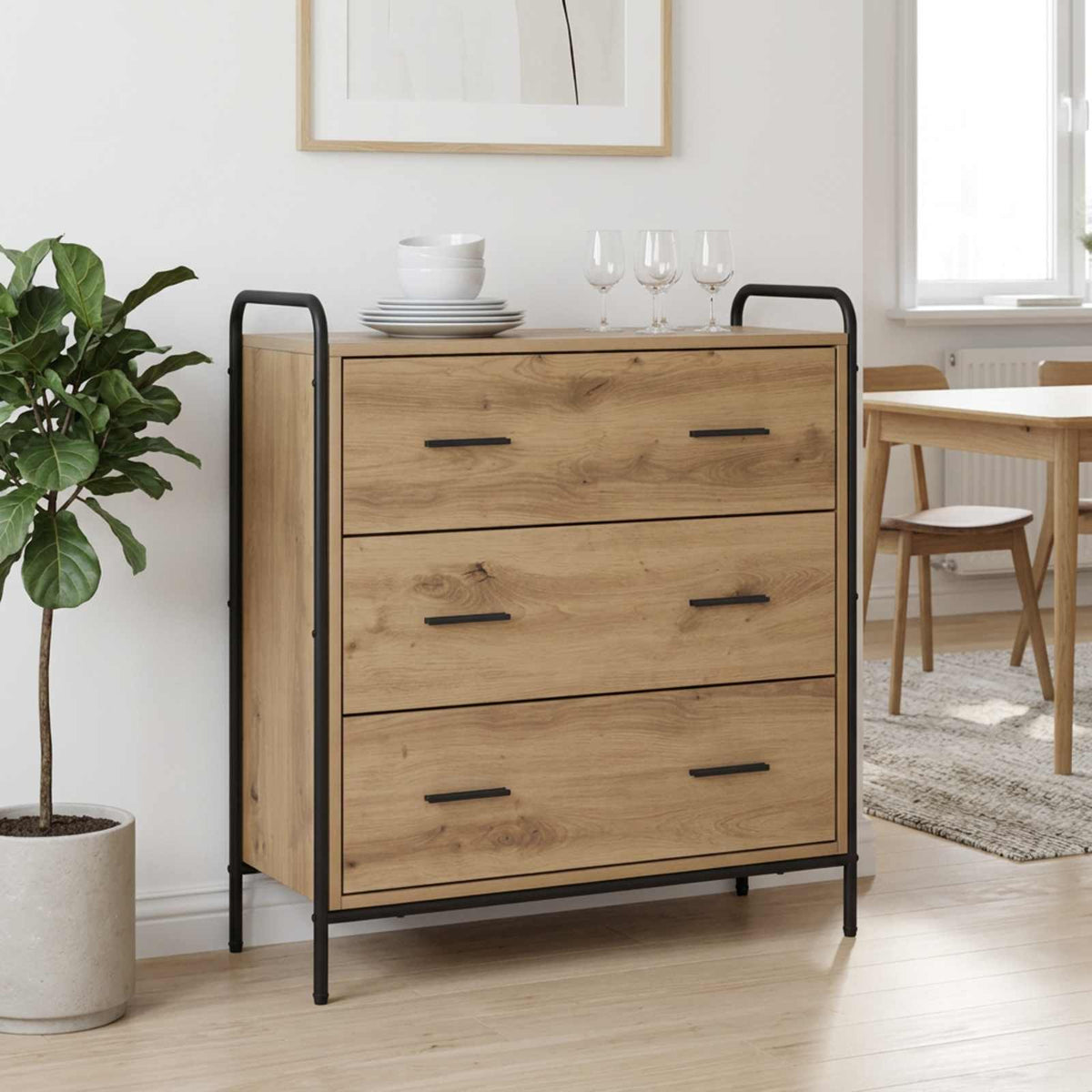 Credenza Rovere Artigianale 97 x 33 x 81 cm