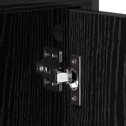 Credenza Rovere Nero 40 x 33 x 161 cm Legno ingegnerizzato