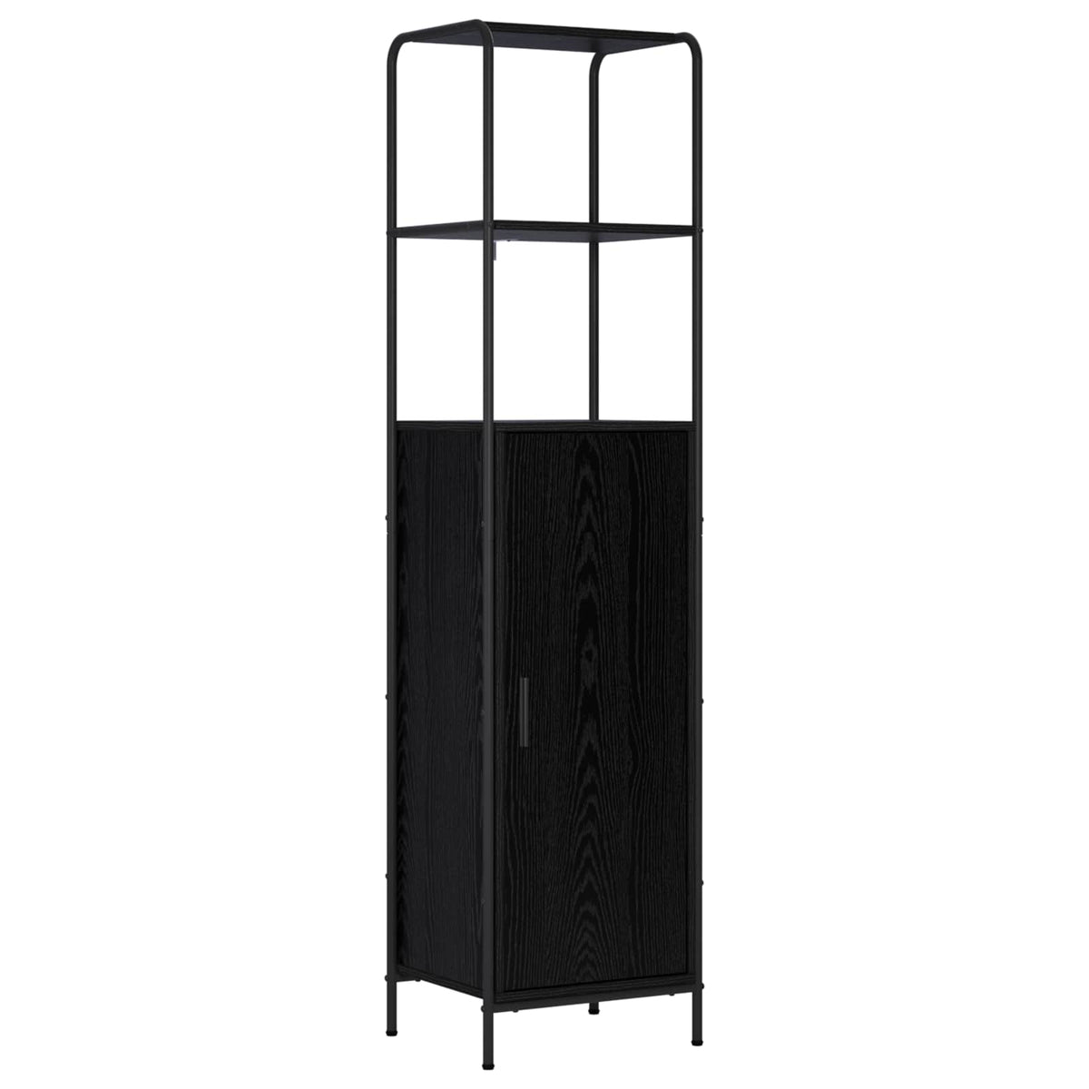 Credenza Rovere Nero 40 x 33 x 161 cm Legno ingegnerizzato