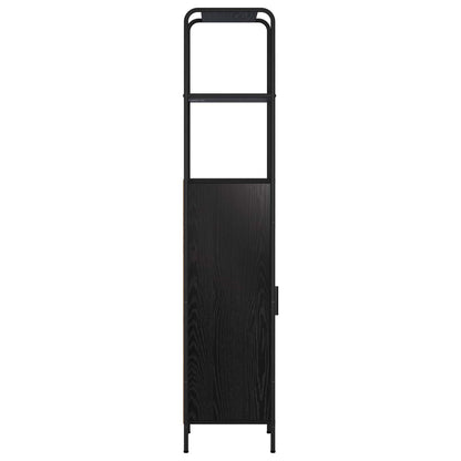 Credenza Rovere Nero 40 x 33 x 161 cm Legno ingegnerizzato