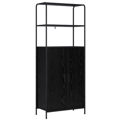 Credenza Rovere Nero 40 x 33 x 161 cm Legno ingegnerizzato