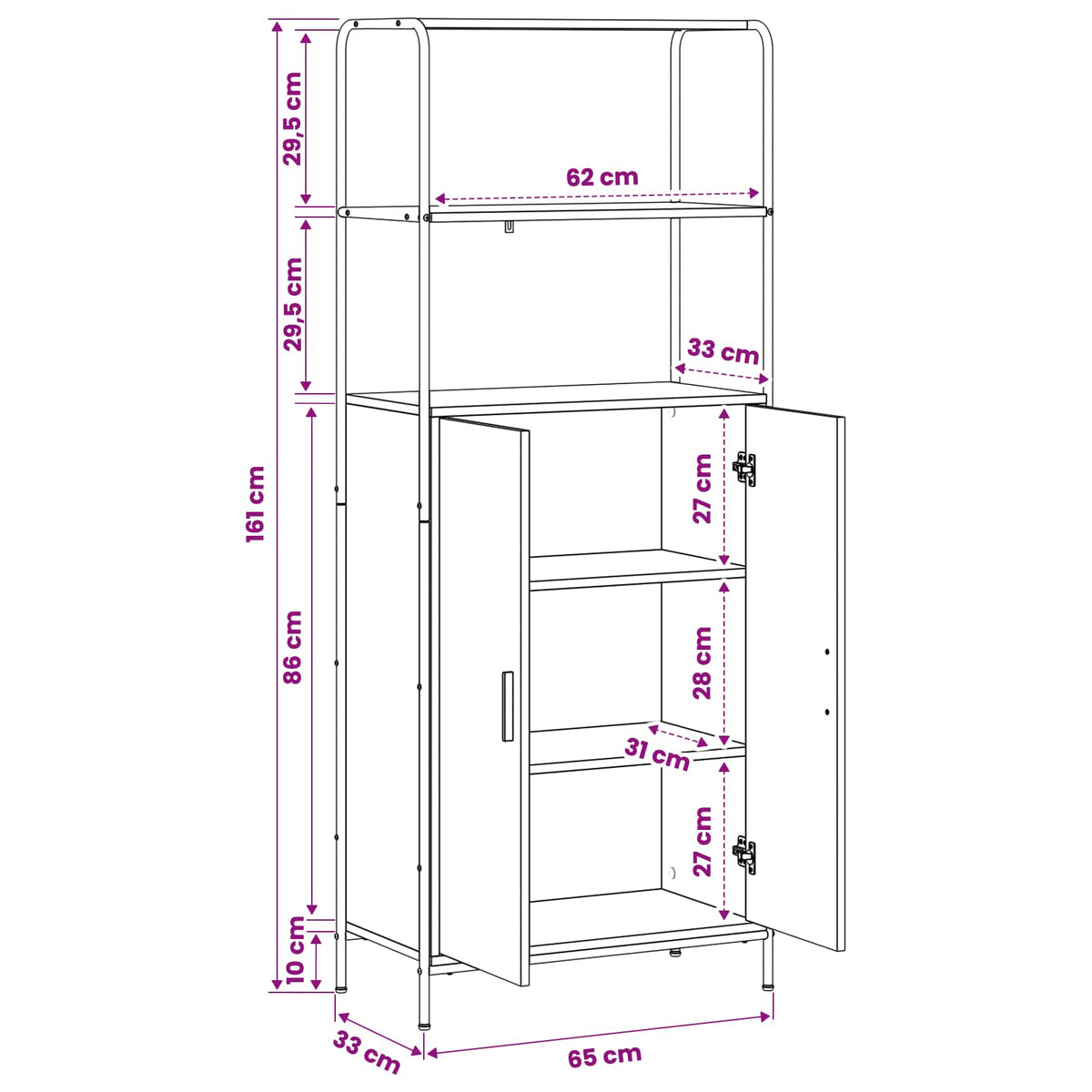 Credenza Rovere Artigianale 40 x 33 x 161 cm