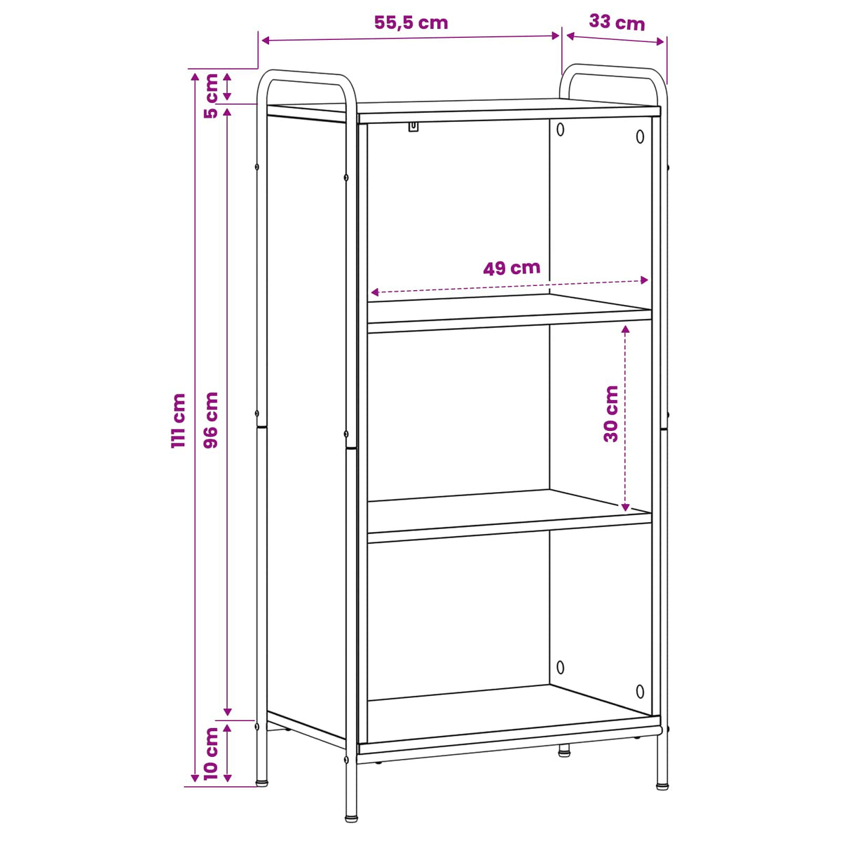 Armadio per Libri 55,5 x 33 x 174 cm Legno ingegnerizzato | homemem39