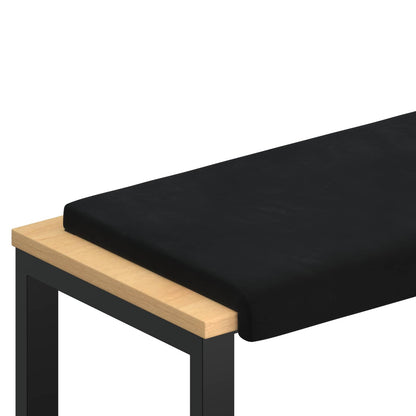 Cuscino per panchina Velluto (V) Nero Profondità 35 cm | homemem39
