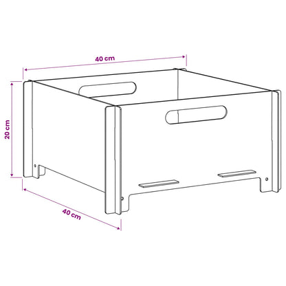 Focolare Nero 40 x 40 x 20 cm Acciaio | homemem39
