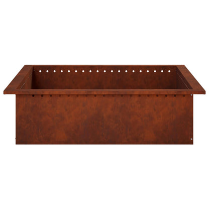 Anello per Focolare Ruggine 100 x 100 x 25 cm Acciaio Corten