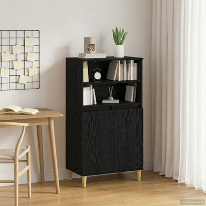 Credenza Rovere Nero 60 x 36 x 110 cm Legno ingegnerizzato | homemem39