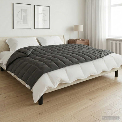 Coperta Ponderata Antracite 155 x 220 cm 7 kg 100% Cotone 205T | homemem39