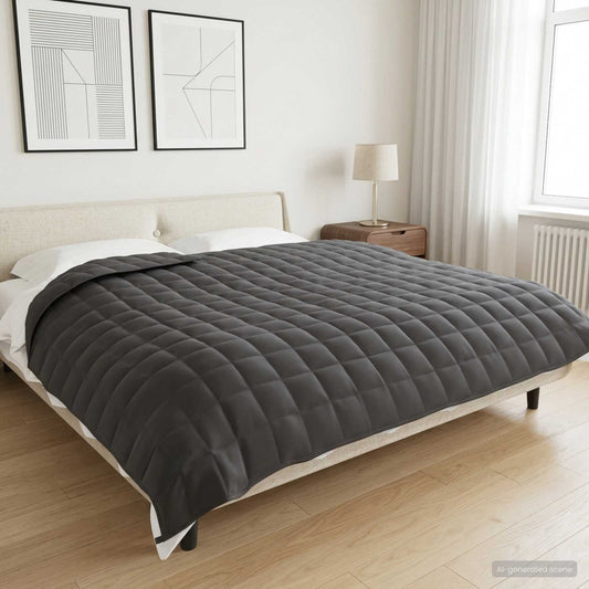 Coperta Ponderata Antracite 220 x 235 cm 15 kg 100% Cotone 205T | homemem39