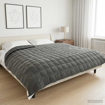 Coperta Ponderata Antracite 220 x 260 cm 15 kg 100% Cotone 205T | homemem39