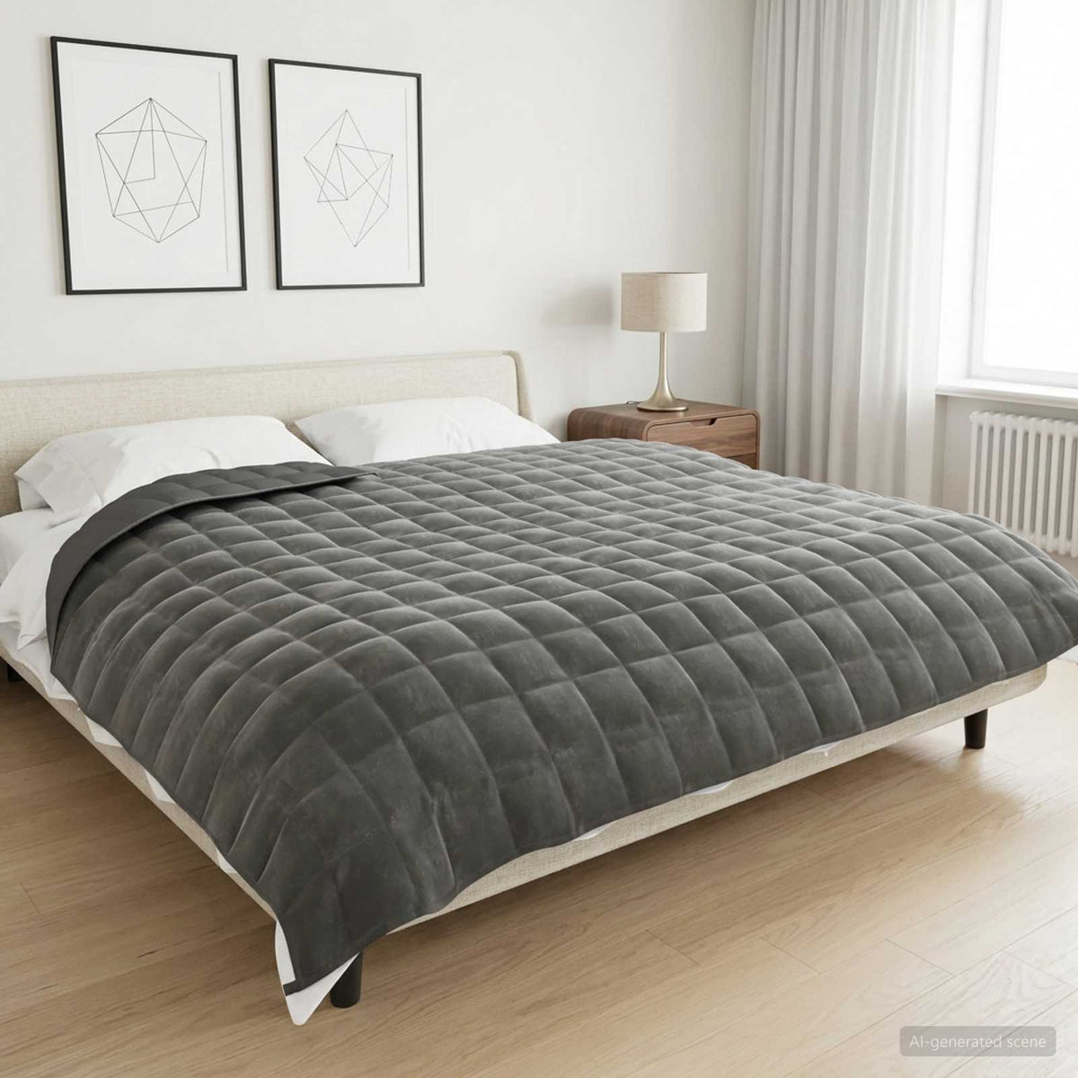 Coperta Ponderata Antracite 235 x 290 cm 11 kg 100% Cotone 205T | homemem39