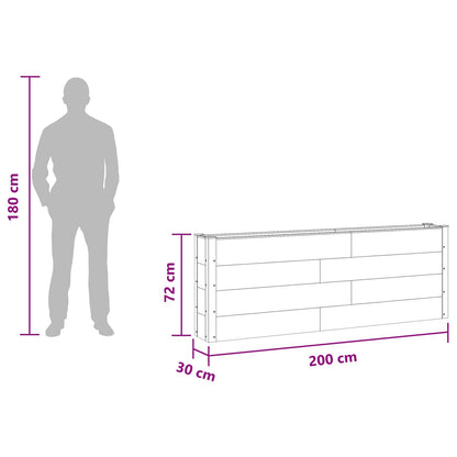 Letto rialzato da giardino Nero 200 x 30 x 72 cm | homemem39