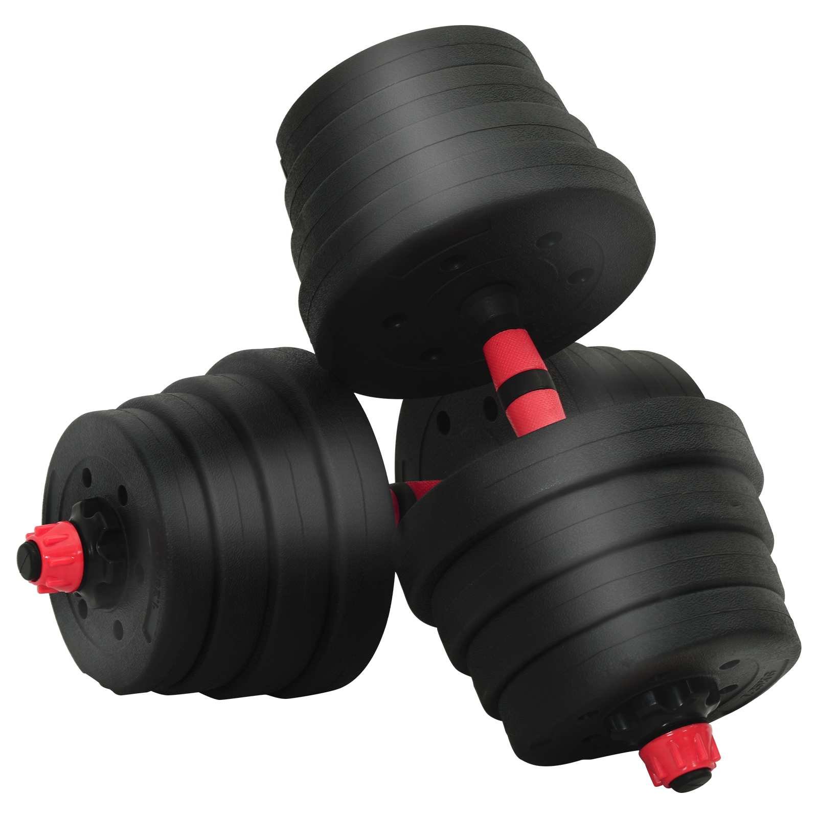 Set di Manubri 2-in-1 40kg Nero e Rosso | homemem39