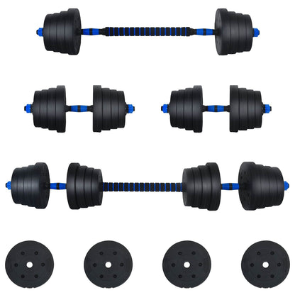 Set di Manubri 2-in-1 40kg Nero e Blu Cemento e sabbia di ferro | homemem39