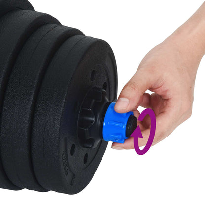 Set di Manubri 2-in-1 40kg Nero e Blu Cemento e sabbia di ferro | homemem39