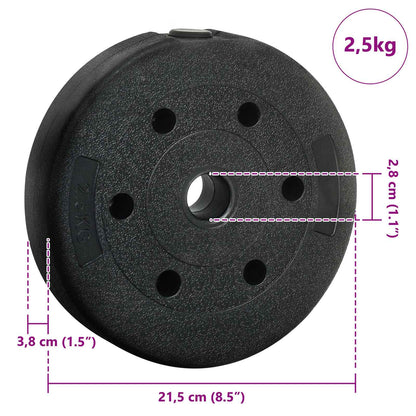 Set di Manubri 2-in-1 40kg Nero e Blu Cemento e sabbia di ferro | homemem39