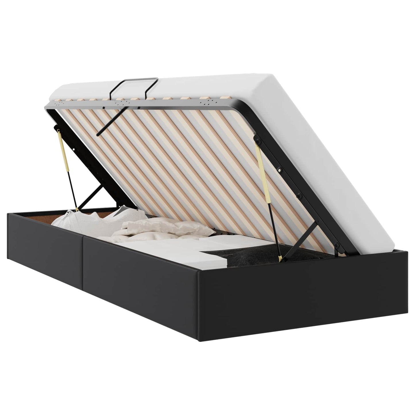 Letto ottomano Nero 90 x 190 cm Pelle Sintetica | homemem39
