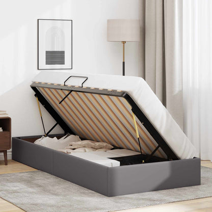 Letto ottomano Grigio 90 x 190 cm Pelle Sintetica | homemem39