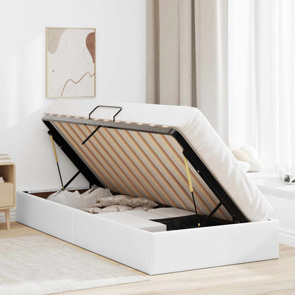 Letto ottomano Bianco Puro 90 x 200 cm Pelle Sintetica | homemem39
