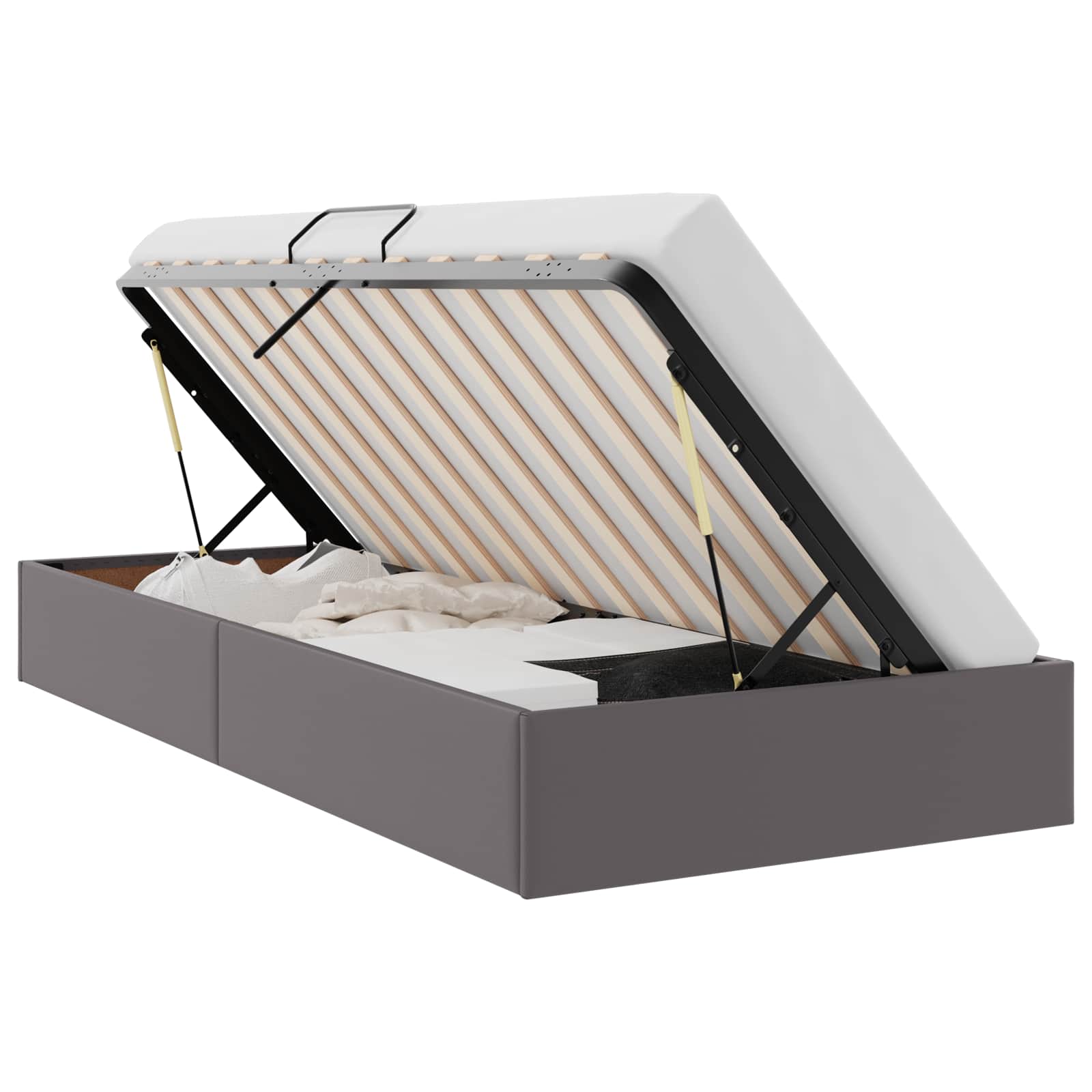 Letto ottomano Grigio 90 x 200 cm Pelle Sintetica | homemem39
