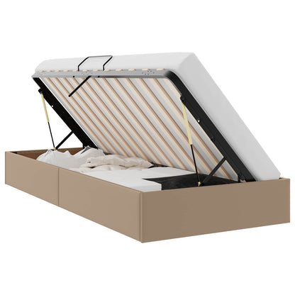Letto ottomano Cappuccino 90 x 200 cm Pelle Sintetica | homemem39