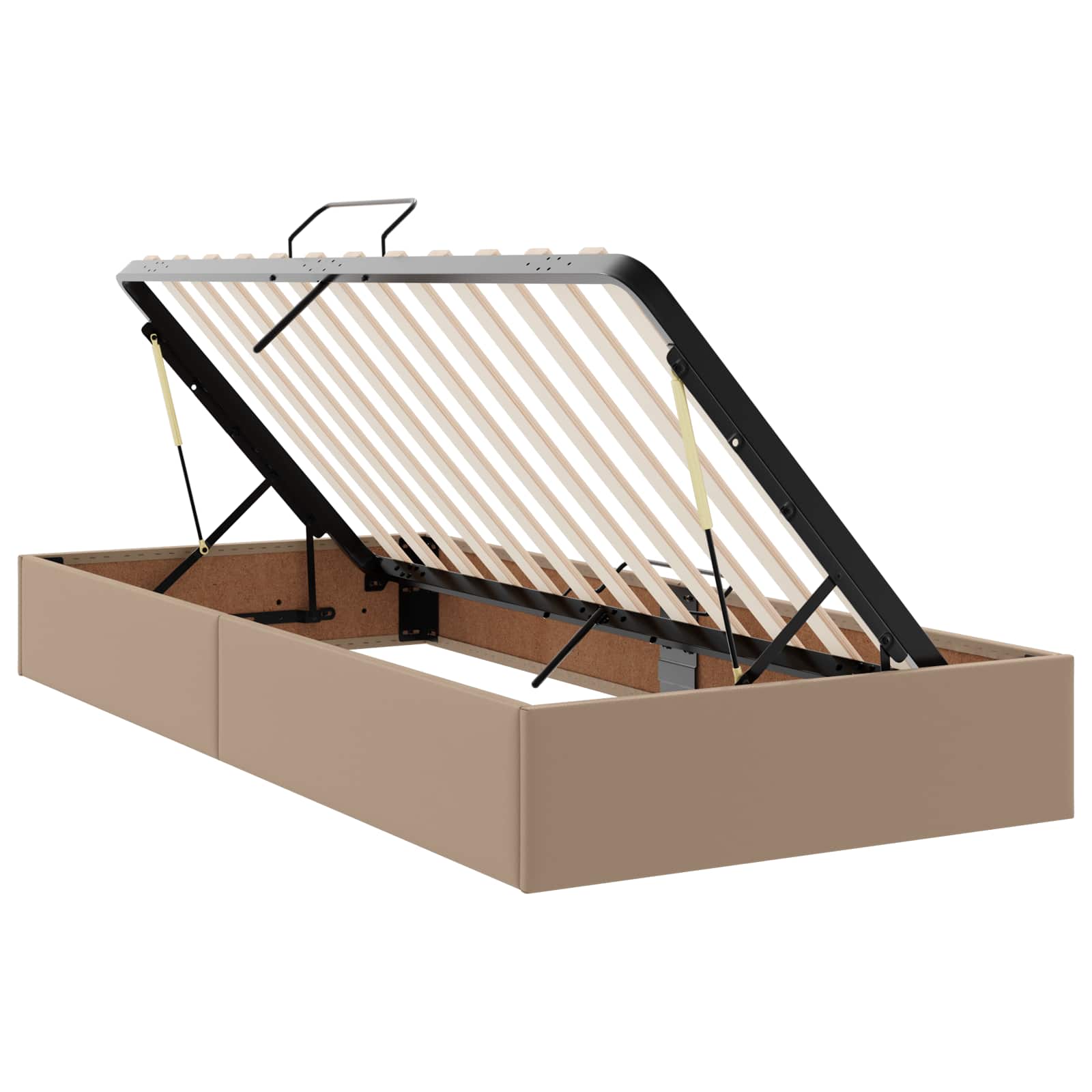 Letto ottomano Cappuccino 90 x 200 cm Pelle Sintetica | homemem39