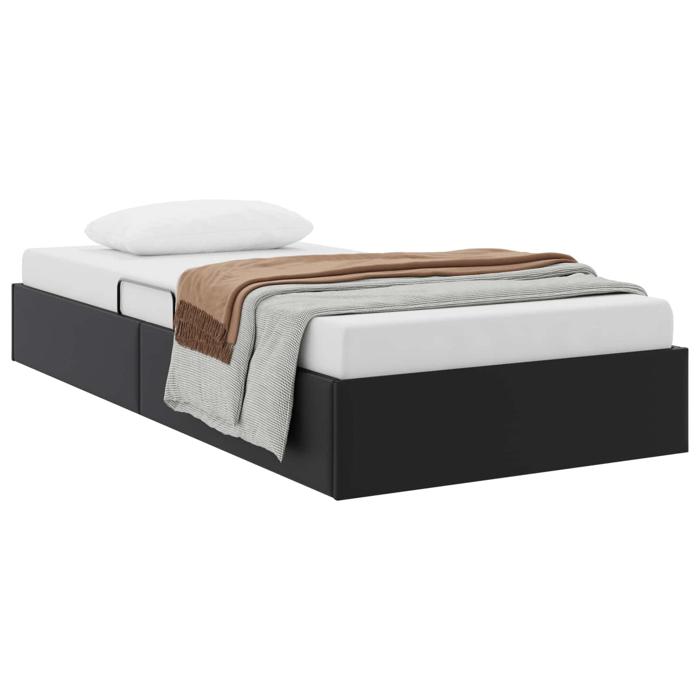 Letto ottomano Nero 100 x 200 cm Pelle Sintetica | homemem39