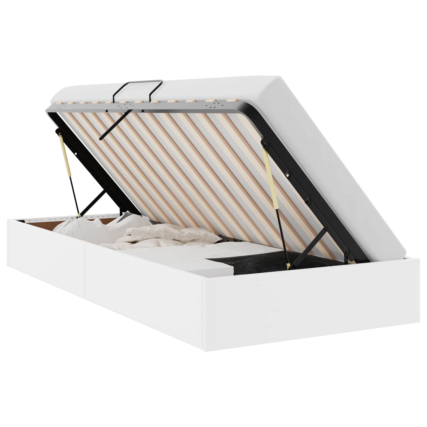 Letto ottomano Bianco Puro 100 x 200 cm Pelle Sintetica | homemem39