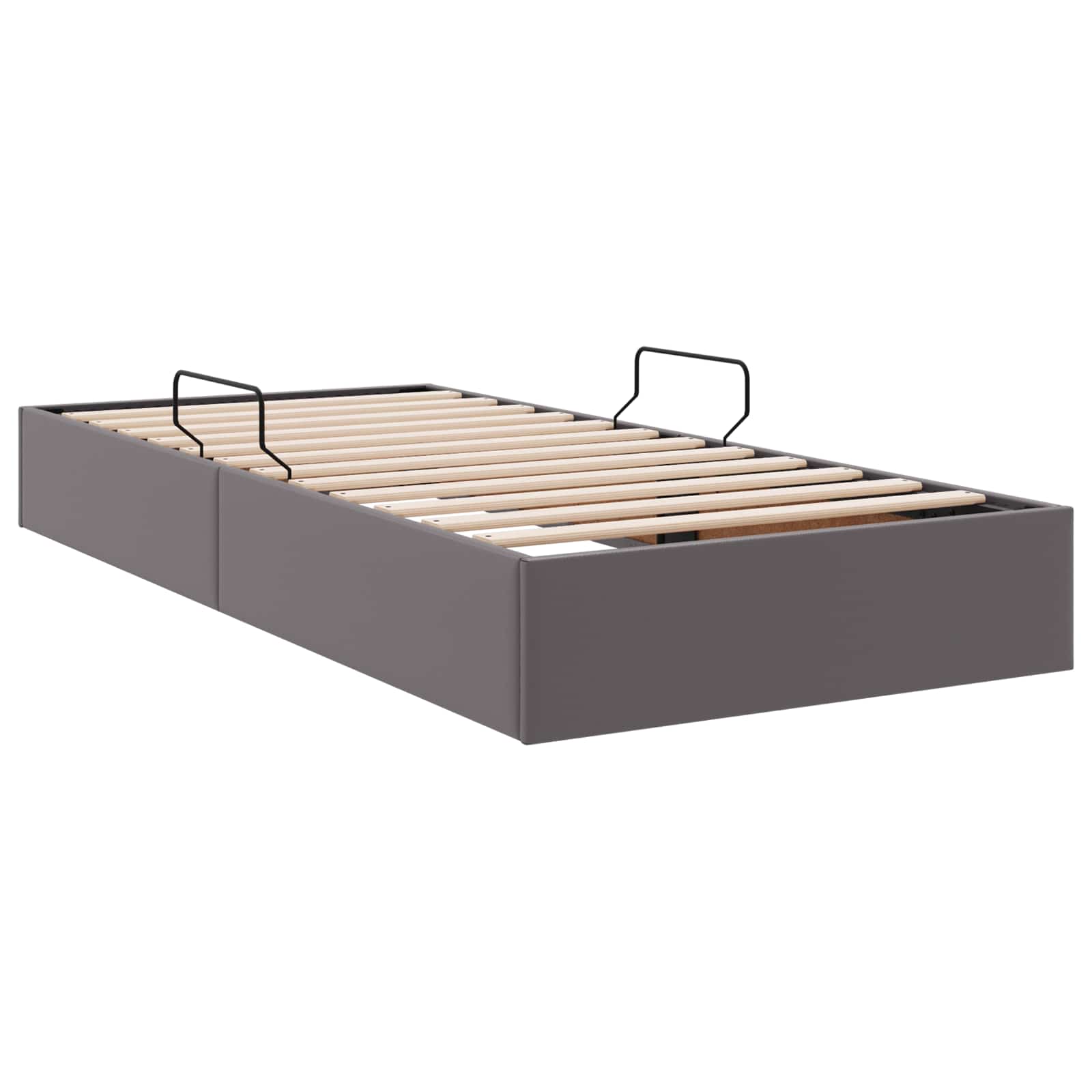 Letto ottomano Grigio 100 x 200 cm Pelle Sintetica | homemem39