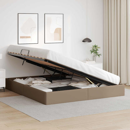 Letto ottomano Cappuccino 180 x 200 cm Pelle Sintetica | homemem39