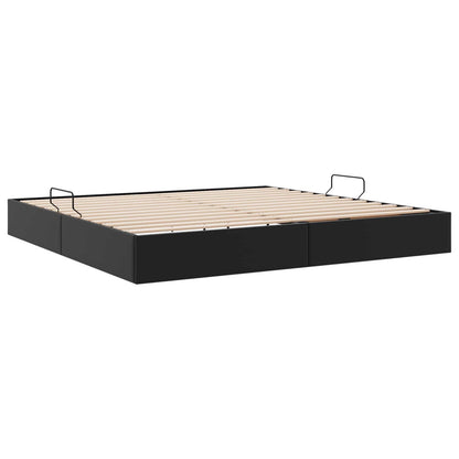 Letto ottomano Nero 200 x 200 cm Pelle Sintetica | homemem39