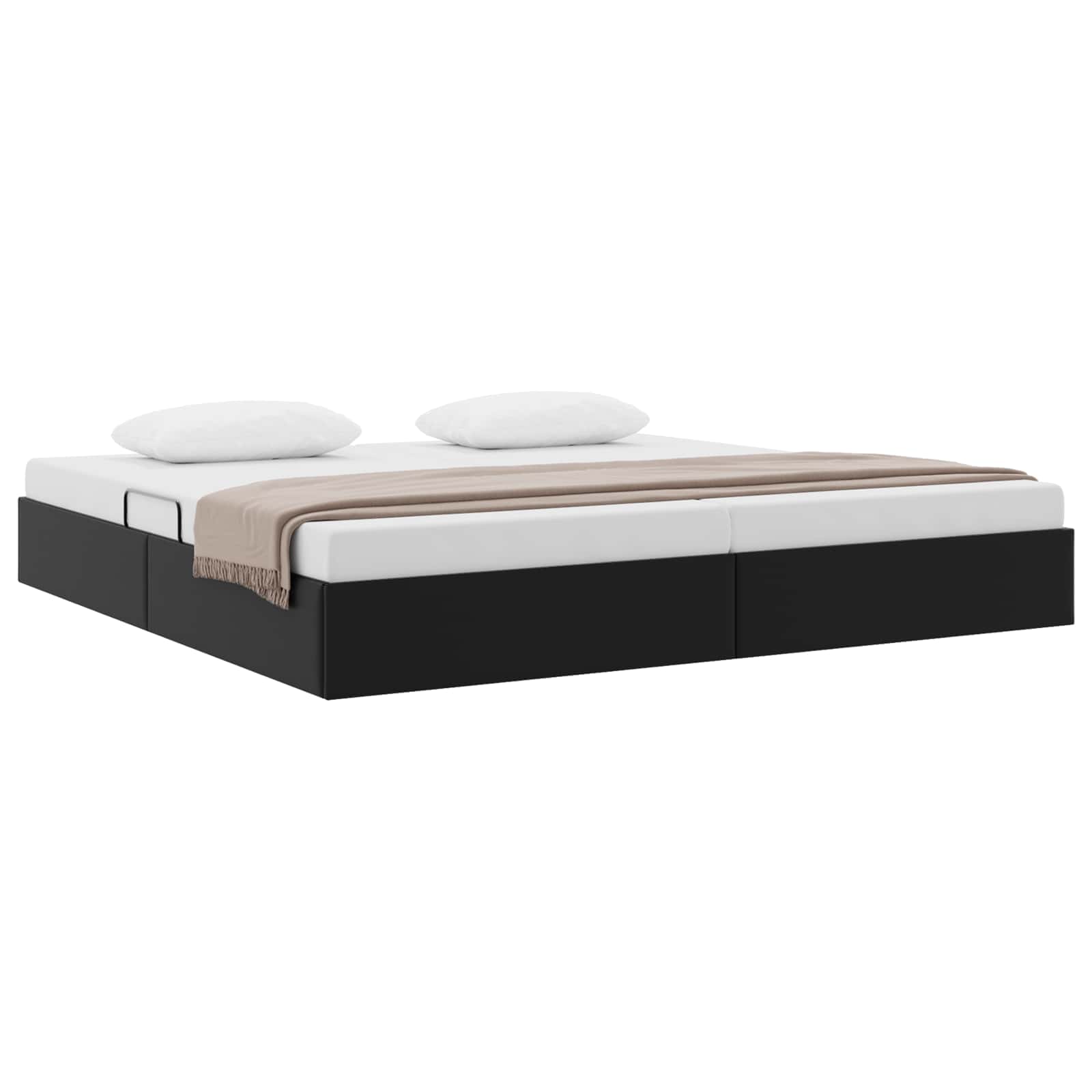 Letto ottomano Nero 200 x 200 cm Pelle Sintetica | homemem39