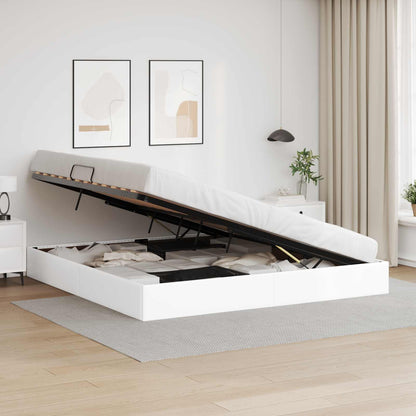 Letto ottomano Bianco Puro 200 x 200 cm Pelle Sintetica | homemem39