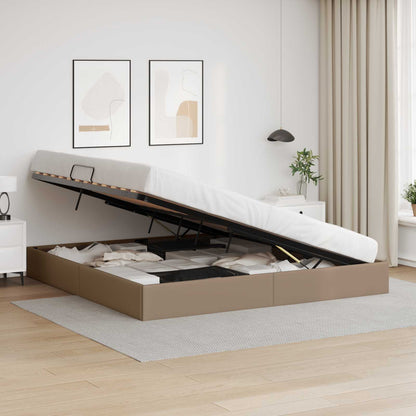 Letto ottomano Cappuccino 200 x 200 cm Pelle Sintetica | homemem39