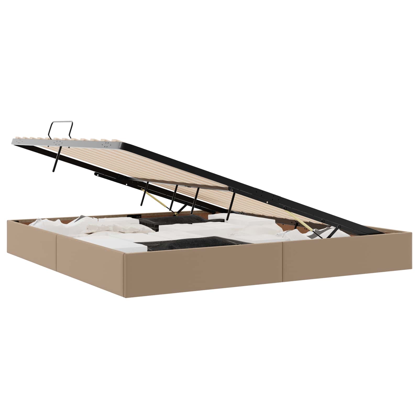 Letto ottomano Cappuccino 200 x 200 cm Pelle Sintetica | homemem39