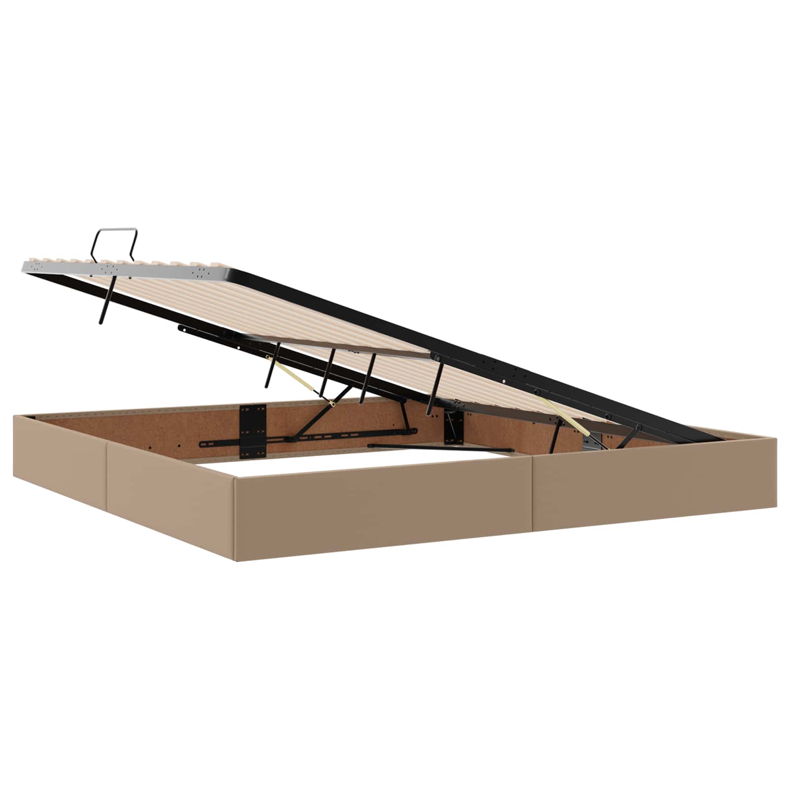 Letto ottomano Cappuccino 200 x 200 cm Pelle Sintetica | homemem39