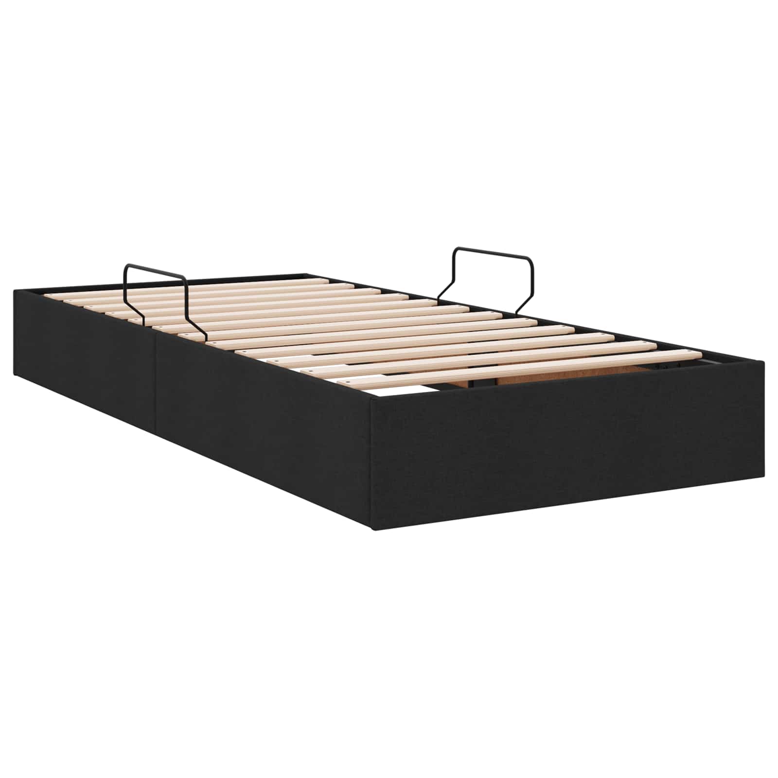 Letto ottomano con archiviazione Nero 90 x 190 cm Tessuto | homemem39