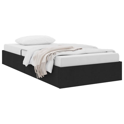 Letto ottomano con archiviazione Nero 90 x 190 cm Tessuto | homemem39