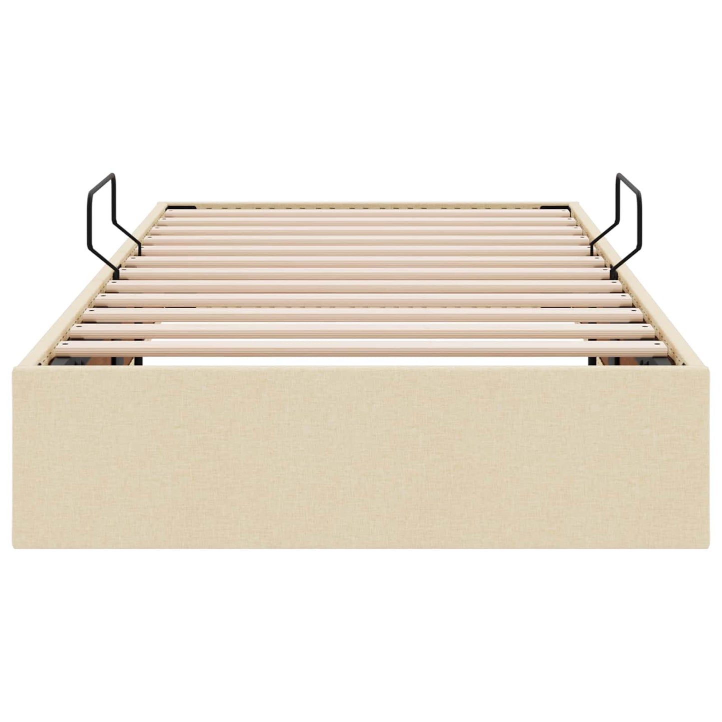 Letto ottomano con archiviazione Crema 90 x 190 cm Tessuto | homemem39