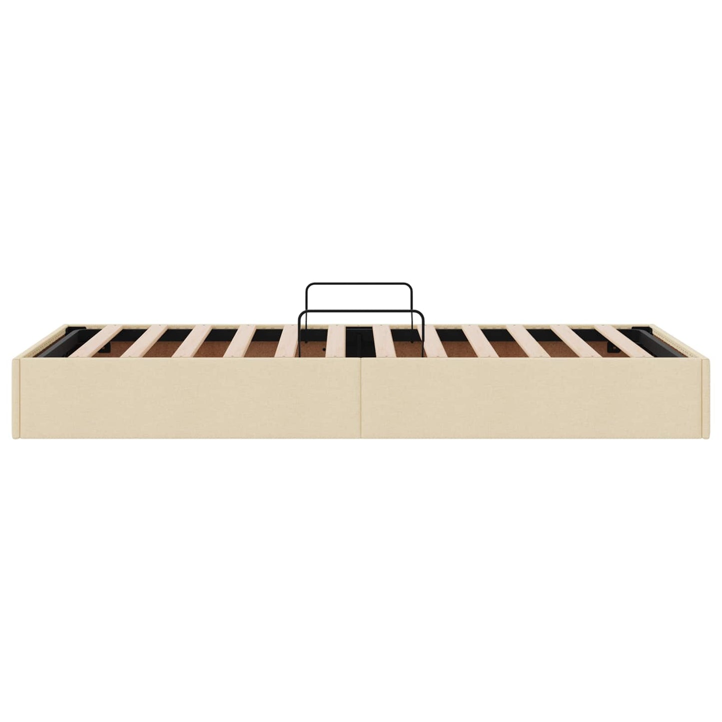 Letto ottomano con archiviazione Crema 90 x 190 cm Tessuto | homemem39