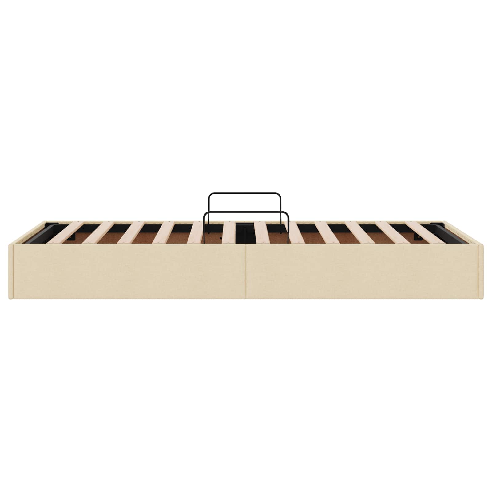 Letto ottomano con archiviazione Crema 90 x 190 cm Tessuto | homemem39