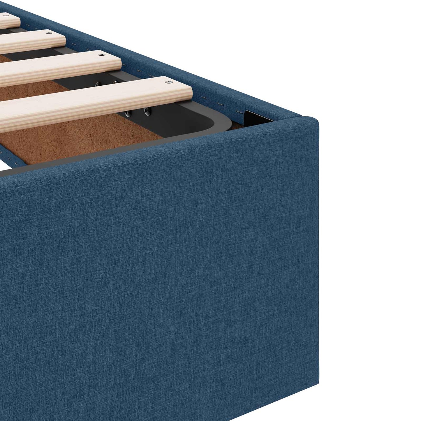 Letto ottomano con archiviazione Blu 90 x 190 cm Tessuto | homemem39