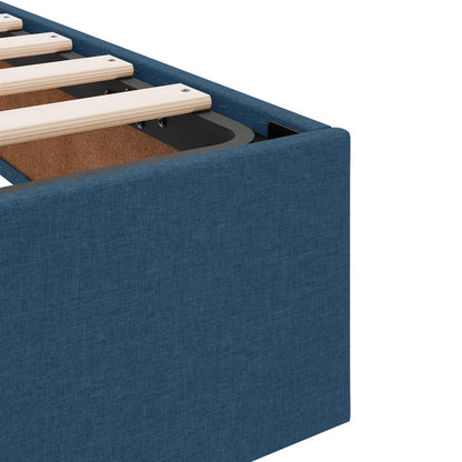 Letto ottomano con archiviazione Blu 90 x 190 cm Tessuto | homemem39