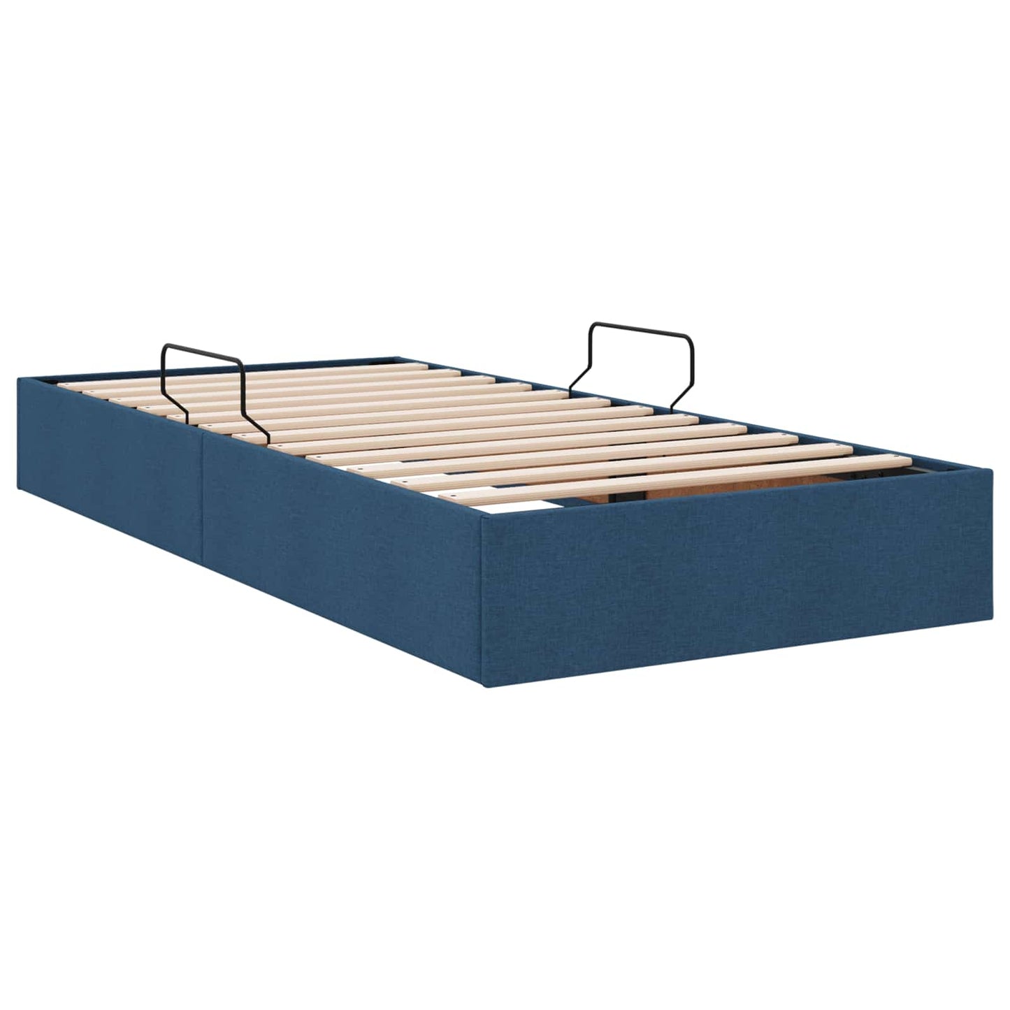 Letto ottomano con archiviazione Blu 90 x 190 cm Tessuto | homemem39