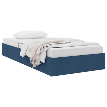 Letto ottomano con archiviazione Blu 90 x 190 cm Tessuto | homemem39