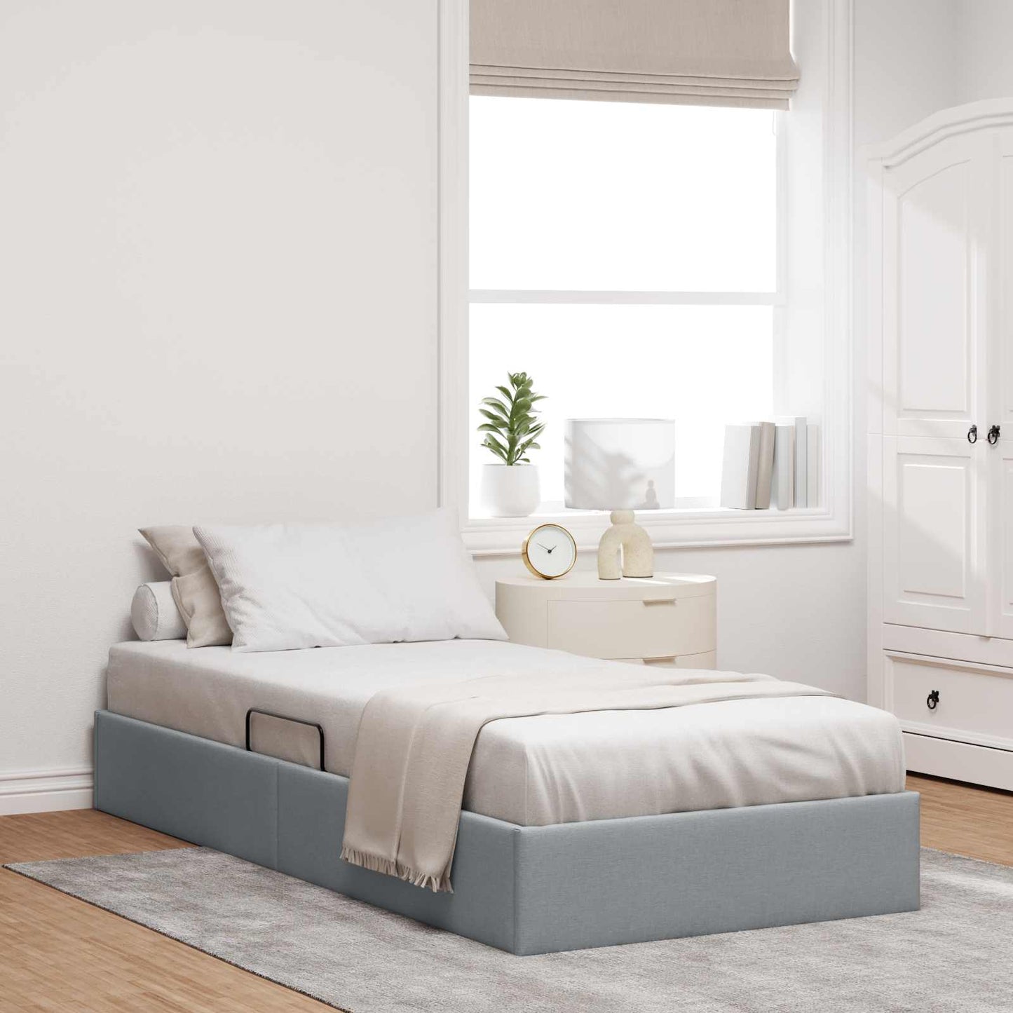 Letto ottomano Grigio chiaro 90 x 200 cm Tessuto | homemem39