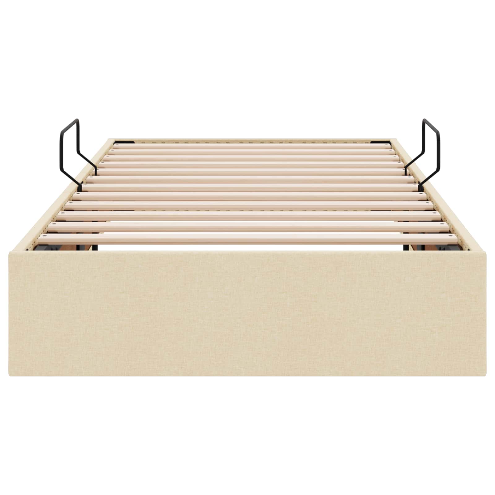 Letto ottomano con archiviazione Crema 90 x 200 cm Tessuto | homemem39