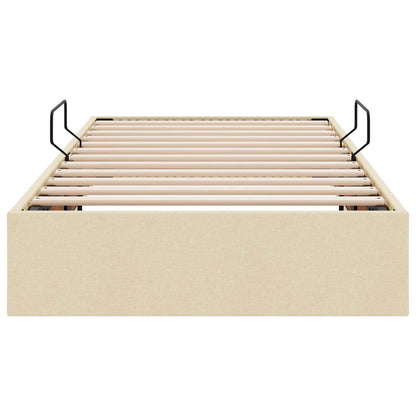Letto ottomano con archiviazione Crema 90 x 200 cm Tessuto | homemem39