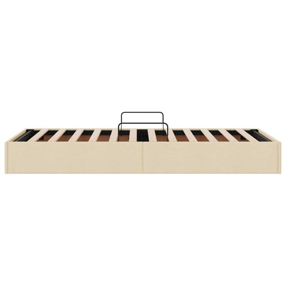 Letto ottomano con archiviazione Crema 90 x 200 cm Tessuto | homemem39