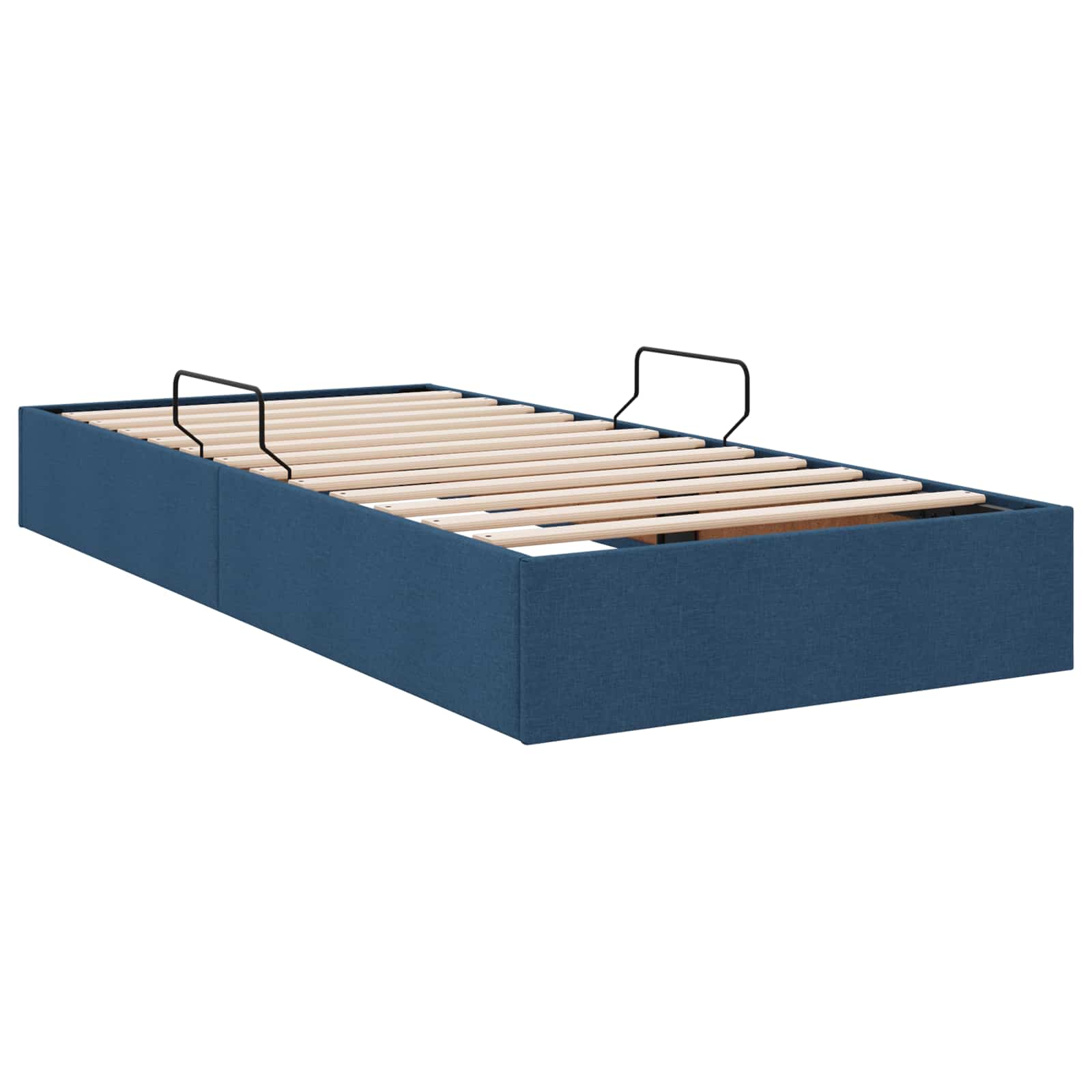 Letto ottomano con archiviazione Blu 90 x 200 cm Tessuto | homemem39